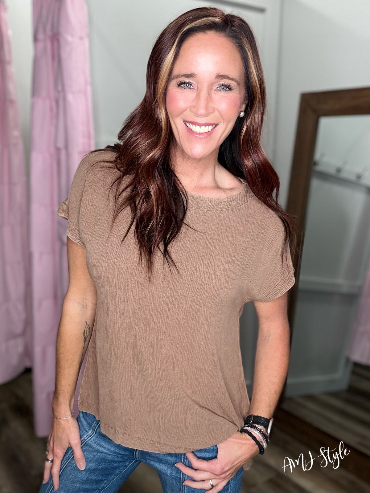 Laid Back Rayon Top - Mocha