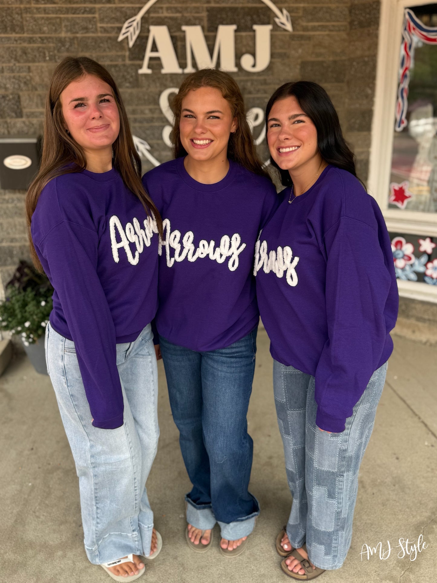Arrows Chenille Yarn Sweatshirt
