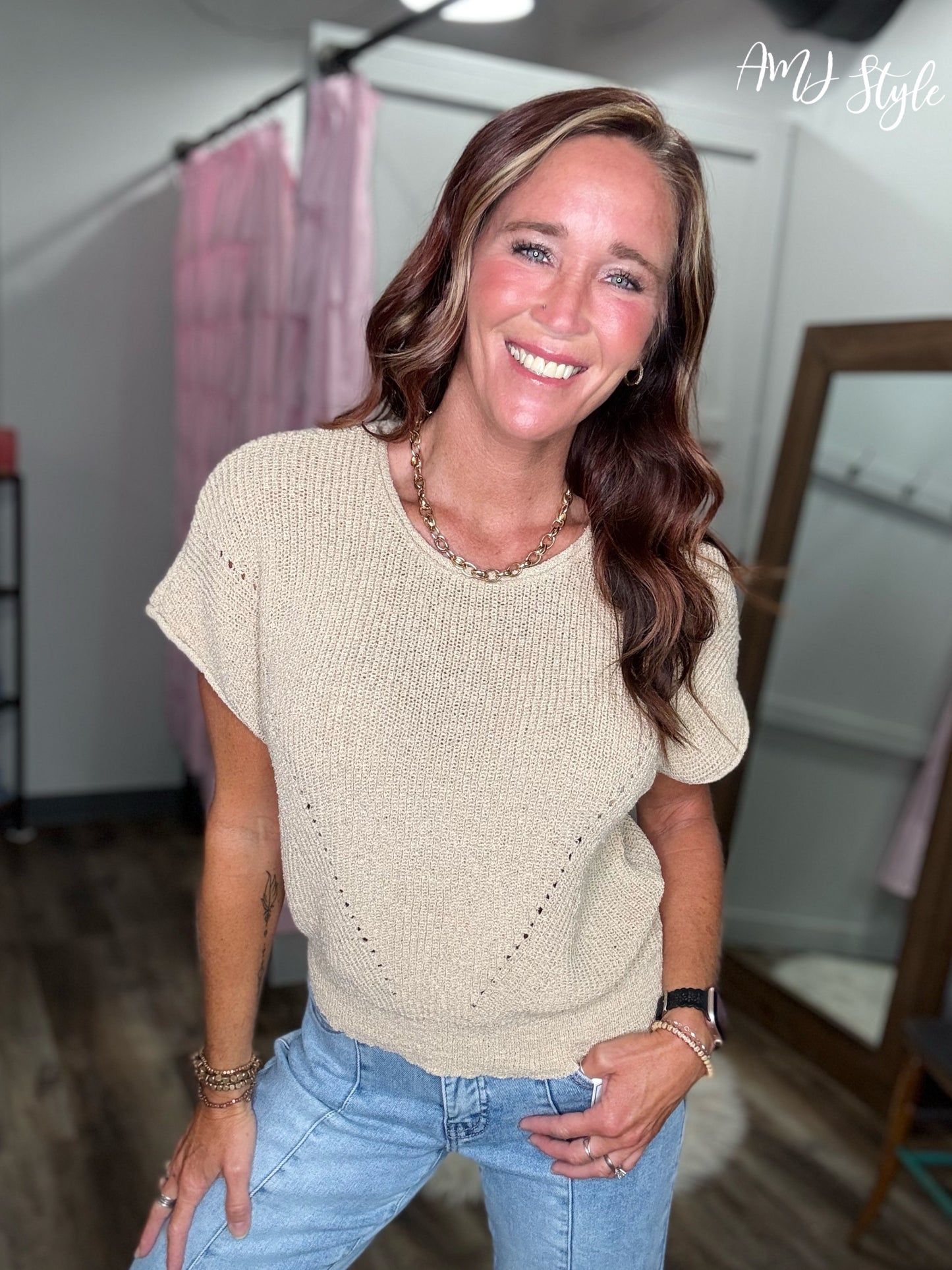 Soft Dune Knit Top
