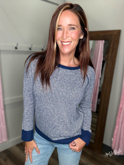 Darling Stripe Sweater - Navy
