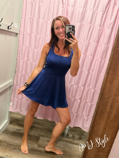 Court Side Romper - Navy