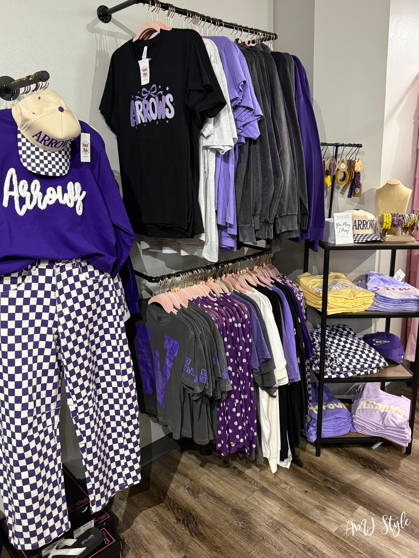 Purple Check Barrel Denim
