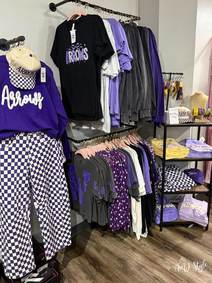 Purple Check Barrel Denim