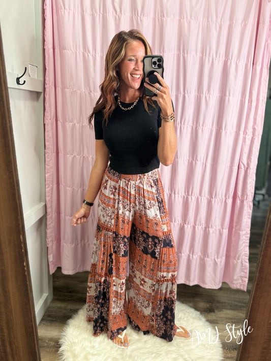 Cascading Floral Pants - Rustic