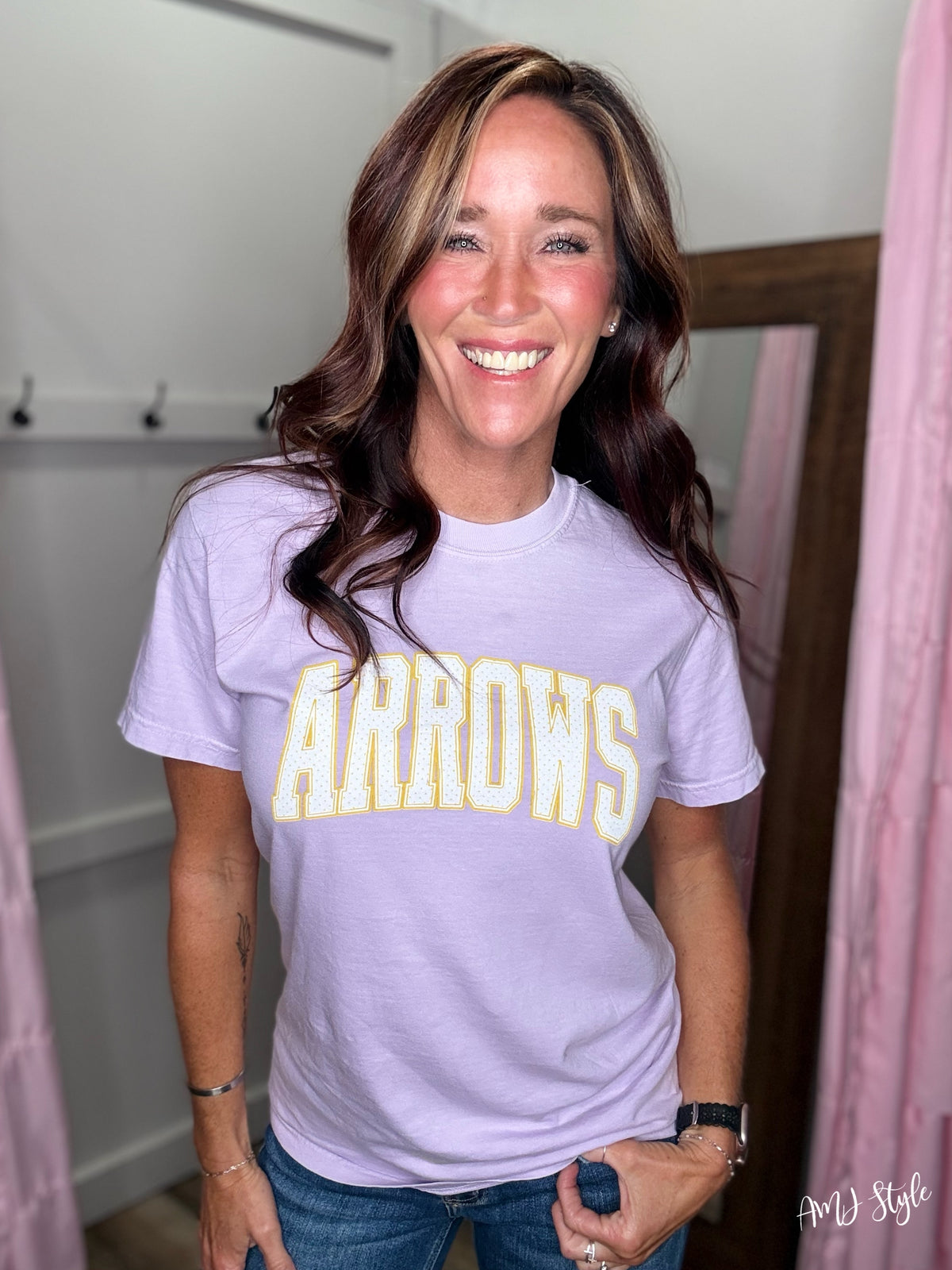Arrows Game Day Tee - Yellow Polka Dot