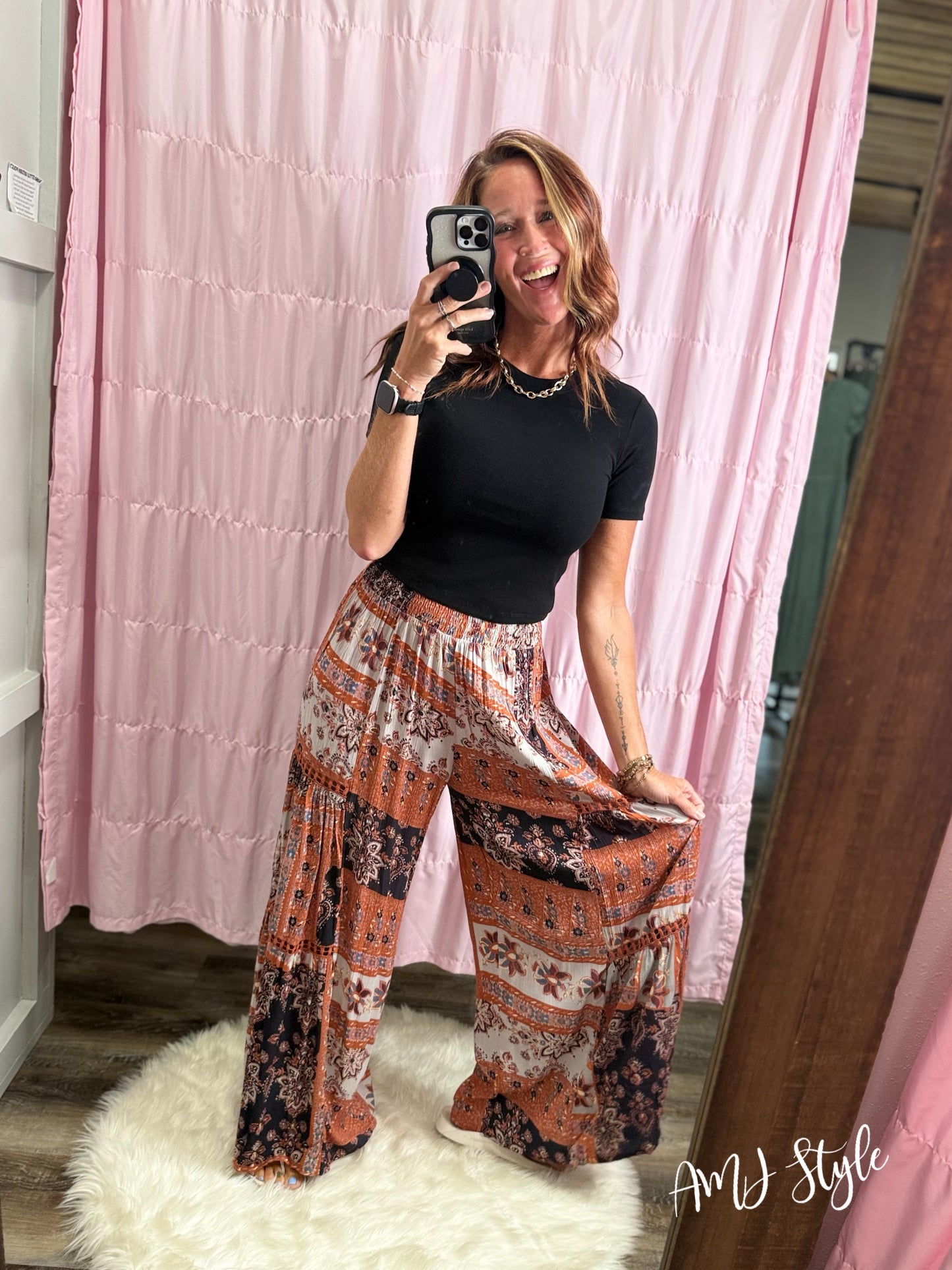 Cascading Floral Pants - Rustic
