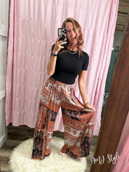 Cascading Floral Pants - Rustic