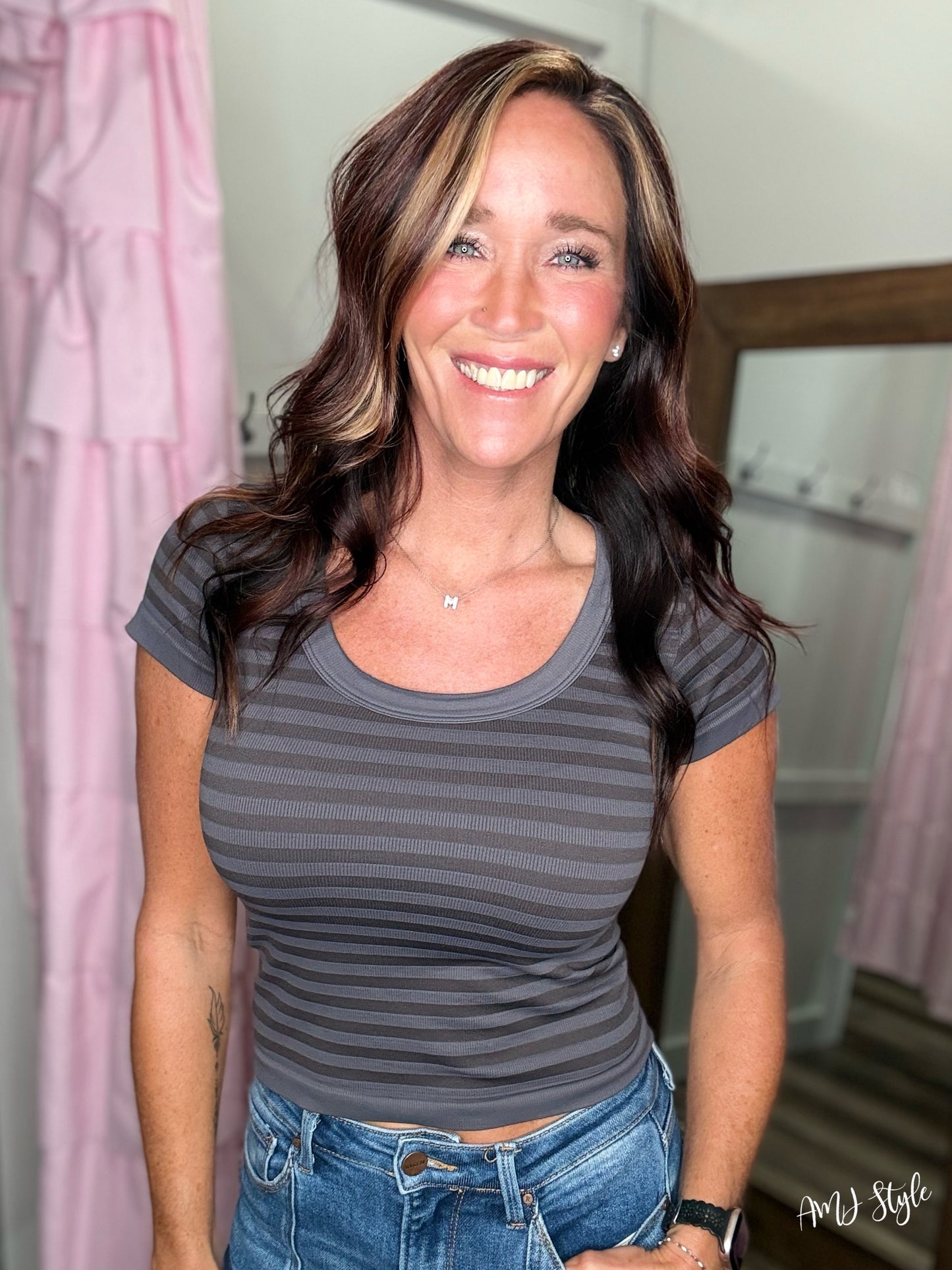 It Girl Top - Gunmetal