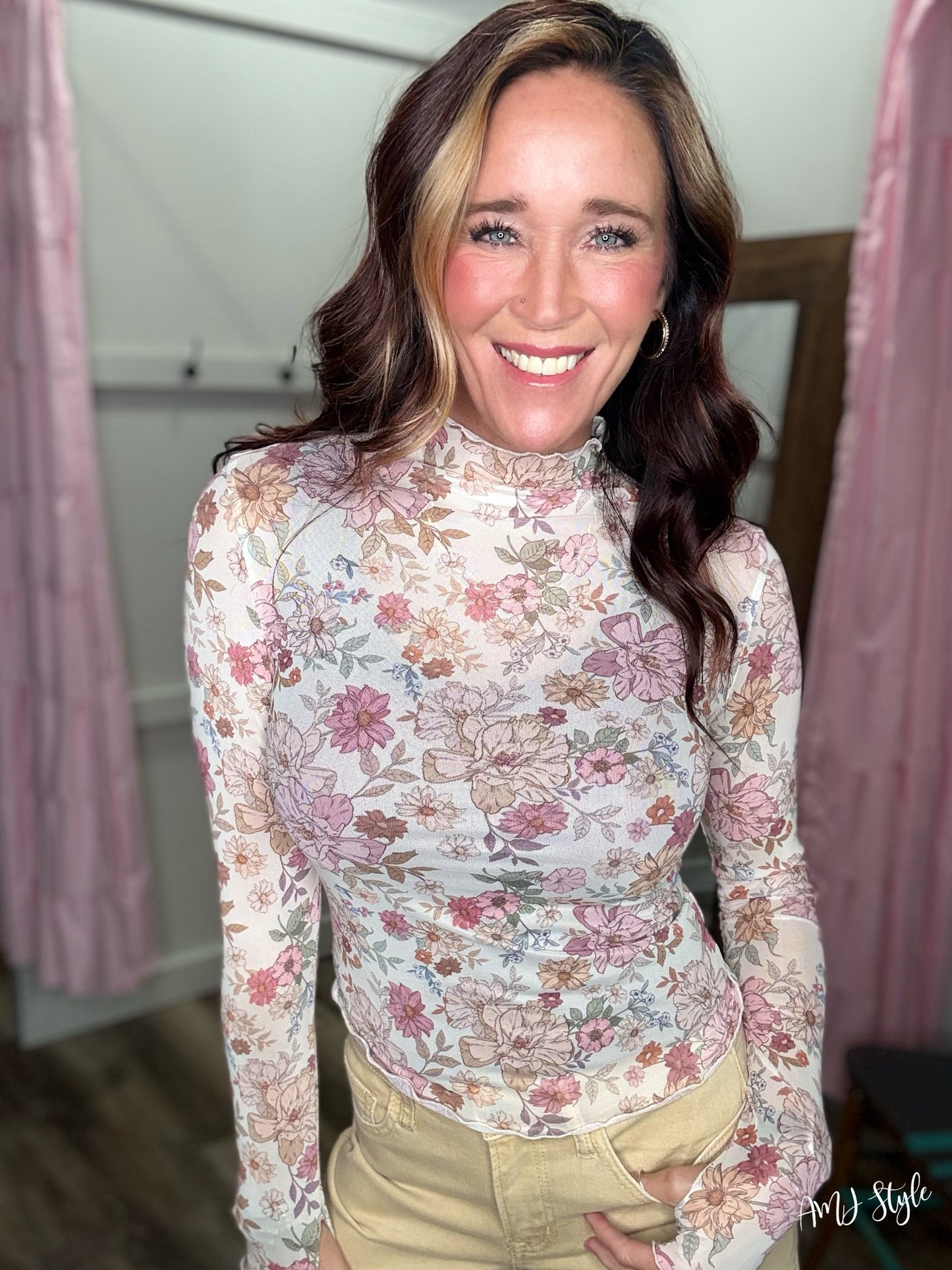 Pretty Petal Mesh Top