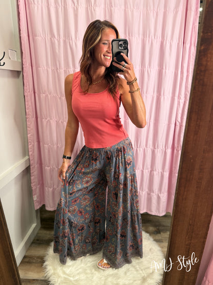Cascading Floral Pants - Whimsy
