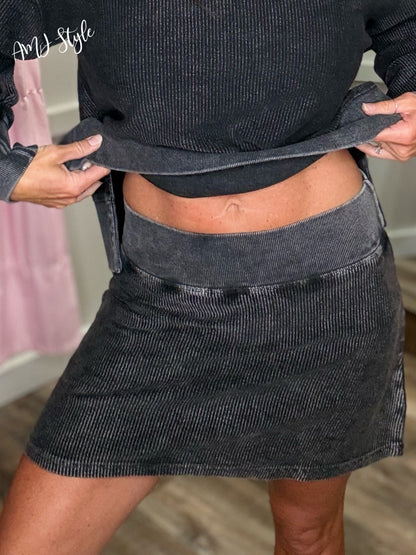 Luxe Corded Crew Skort