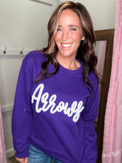 Arrows Chenille Yarn Sweatshirt
