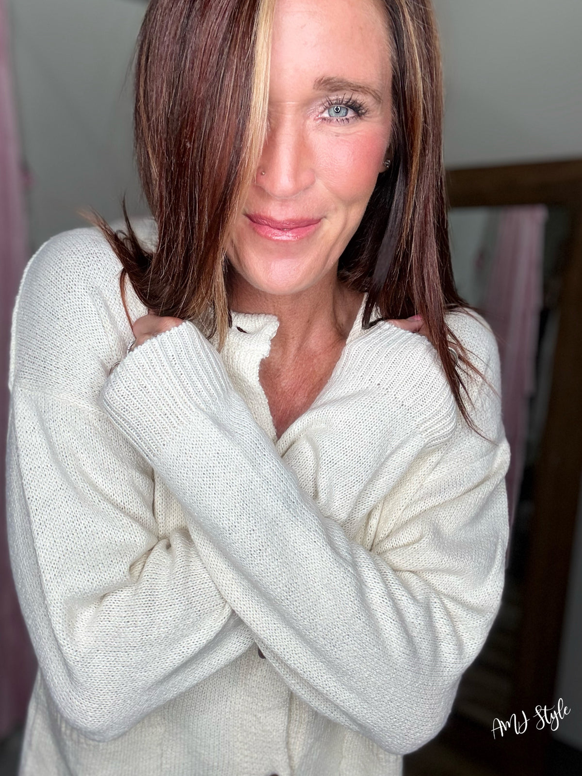 Ivory Luxe Toggle Sweater