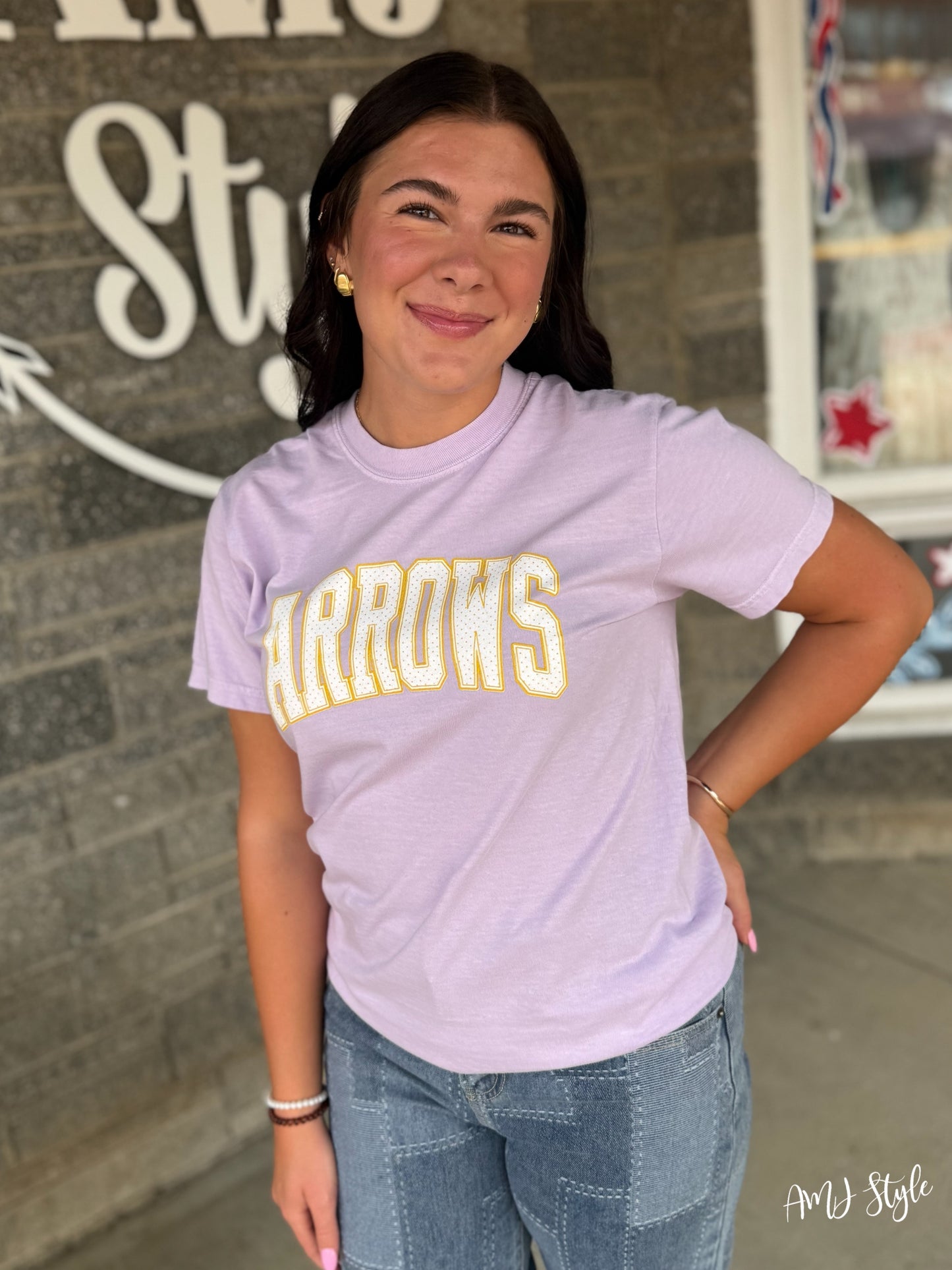 Arrows Game Day Tee - Yellow Polka Dot