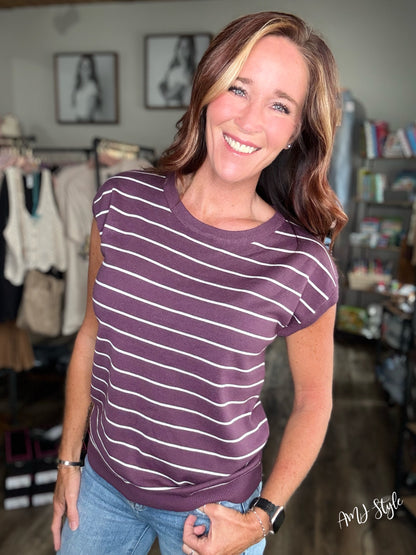 Berry Bold Stripe Top
