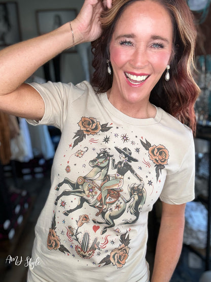 Bling Rose Cowgirl Tee