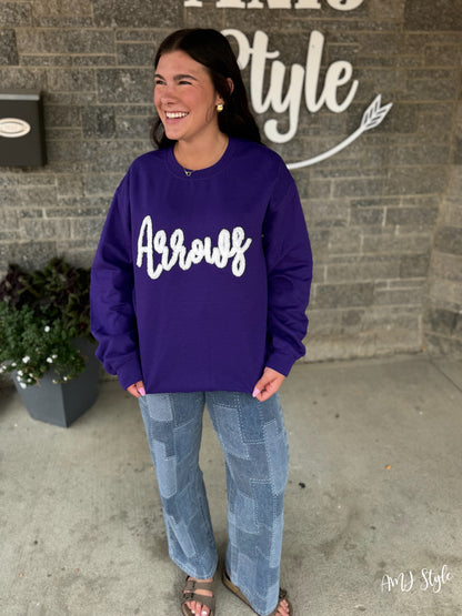 Arrows Chenille Yarn Sweatshirt