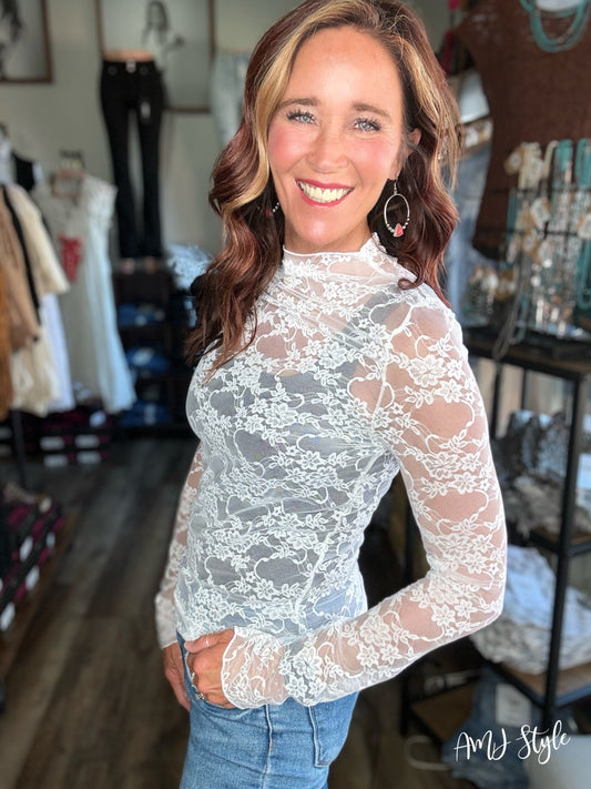 Floral Mesh Long Sleeve