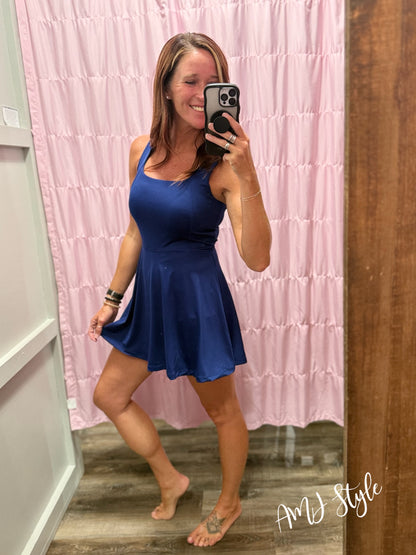 Court Side Romper - Navy