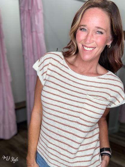 Cocoa Stripe Top
