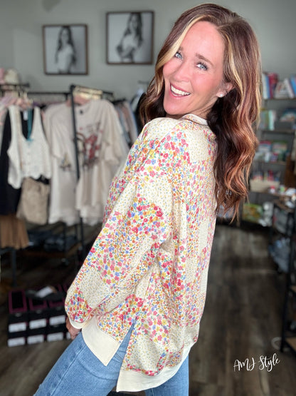 Vintage Bloom Patchwork Pullover