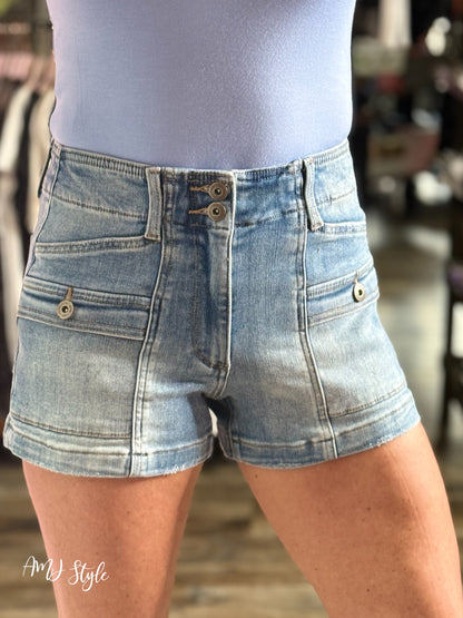Subtle Statement Pocket Denim Shorts