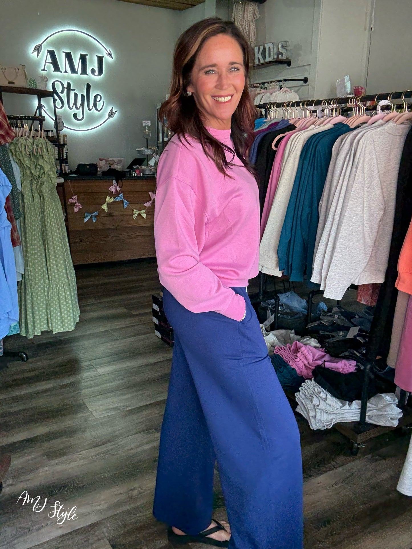 Pure Plush Drawstring Pants - Navy