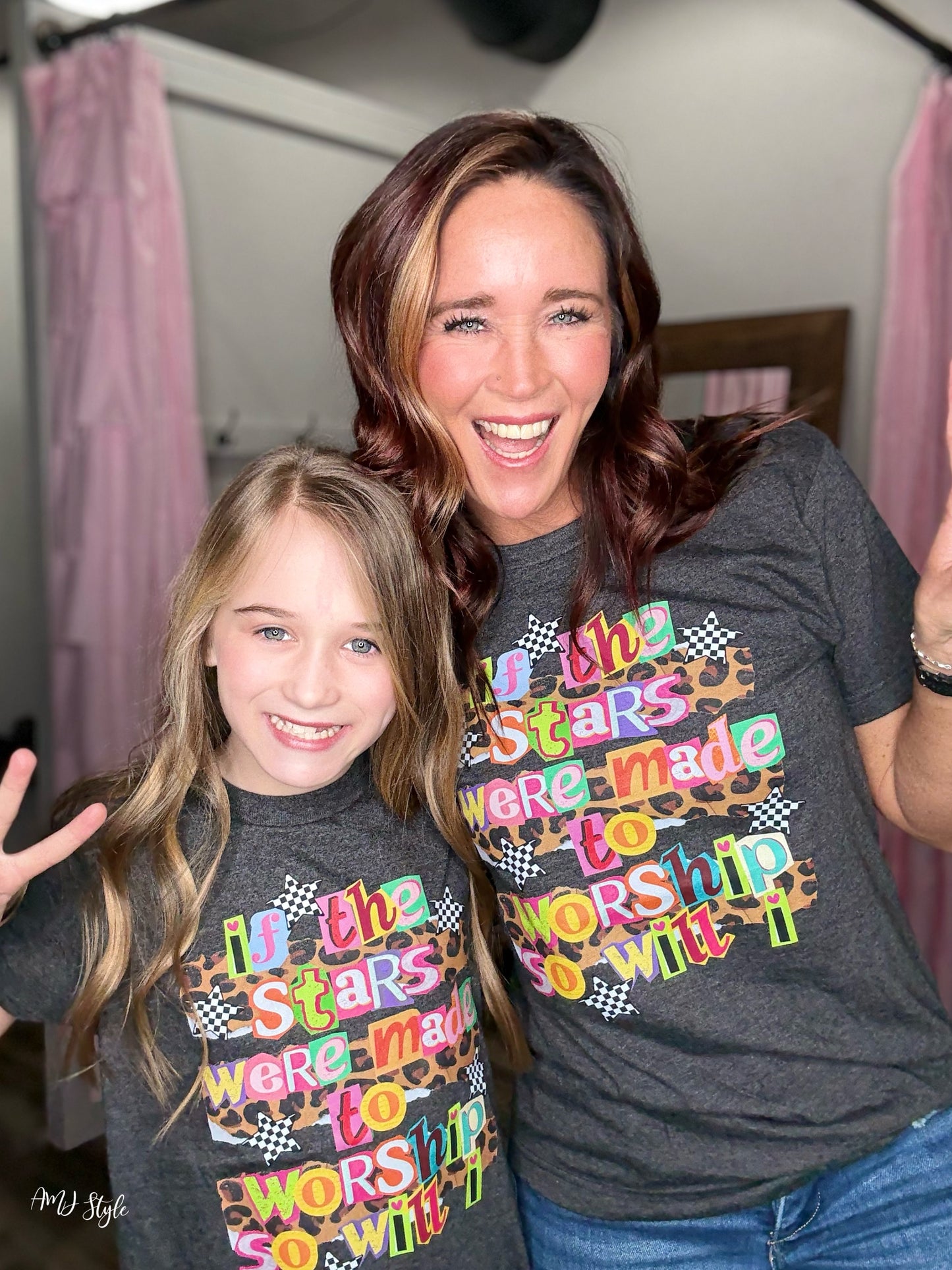 Colorful Stars Made to Worship Tee