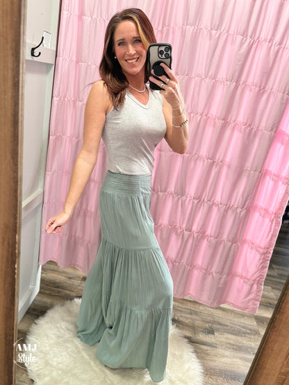 Wanderlust Wide Leg Pants - Solid Sage