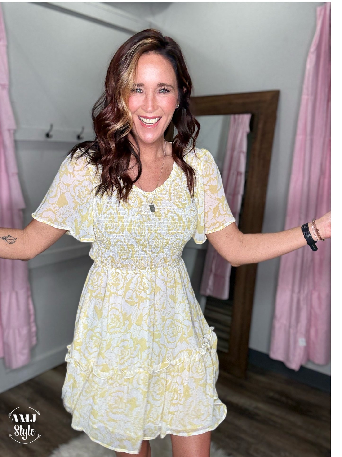 Lemon Floral Dress