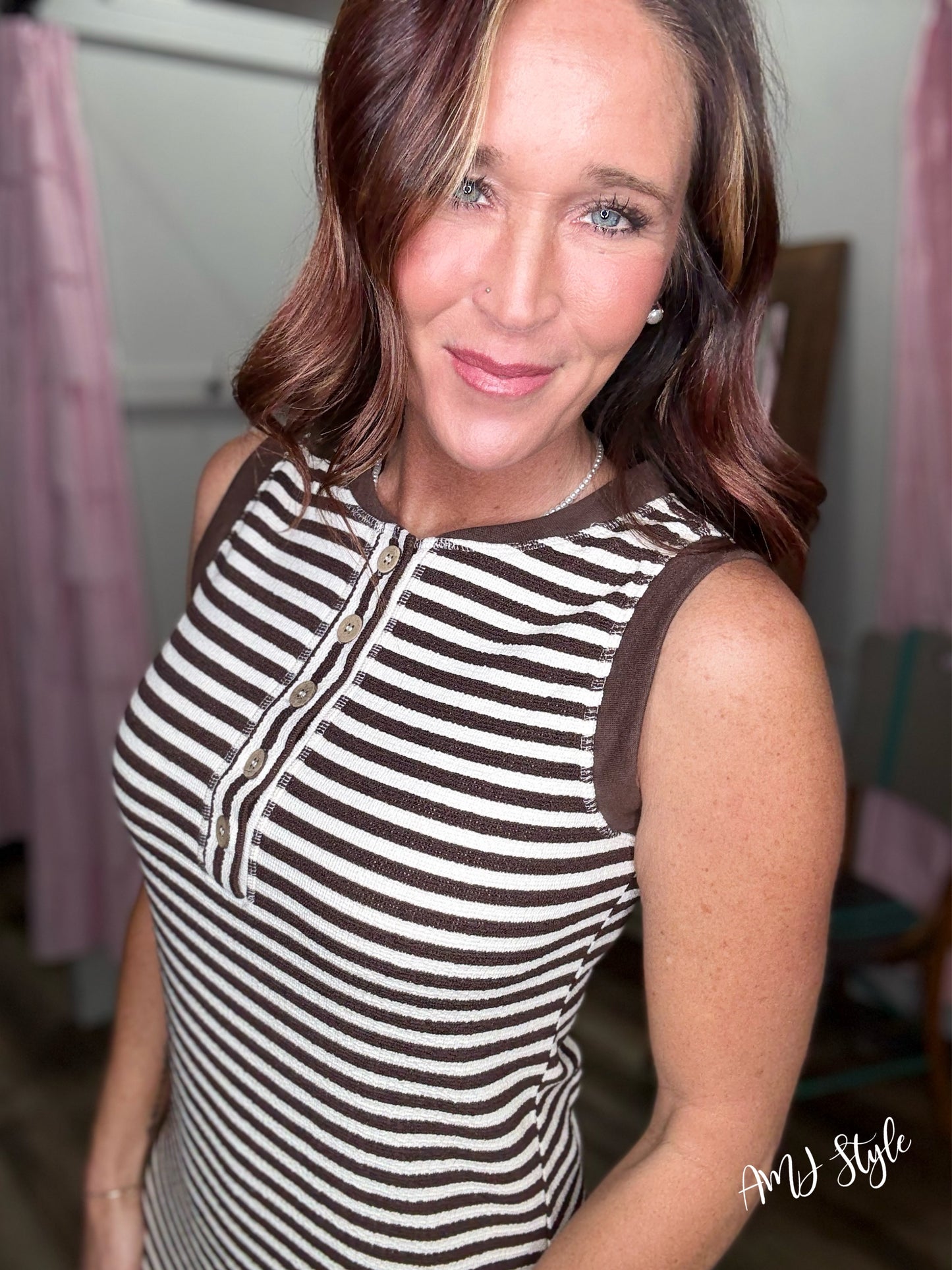 Truffle Column Stripe Dress