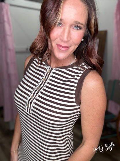 Truffle Column Stripe Dress