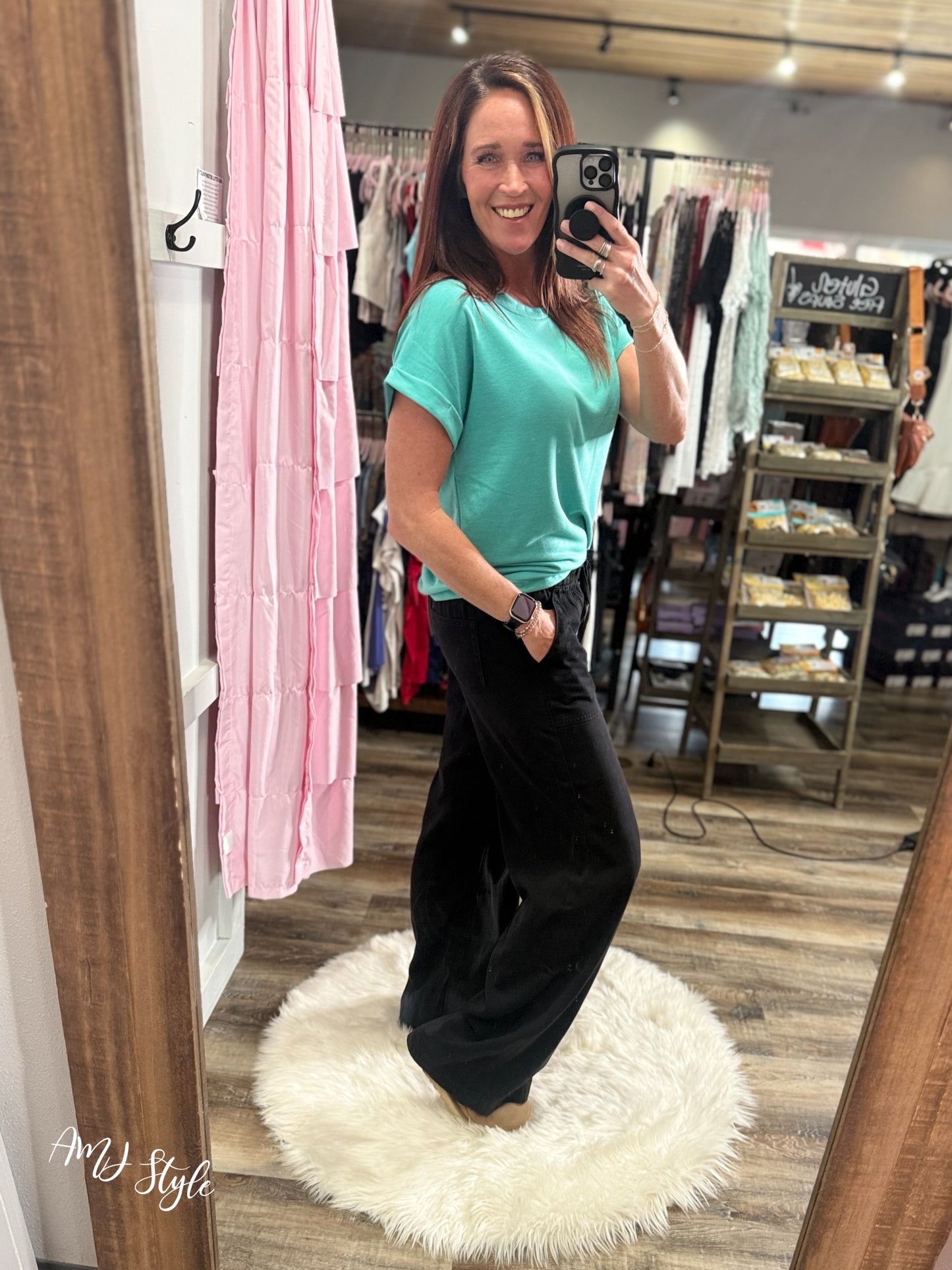 Metro Ease Denim Joggers - Black