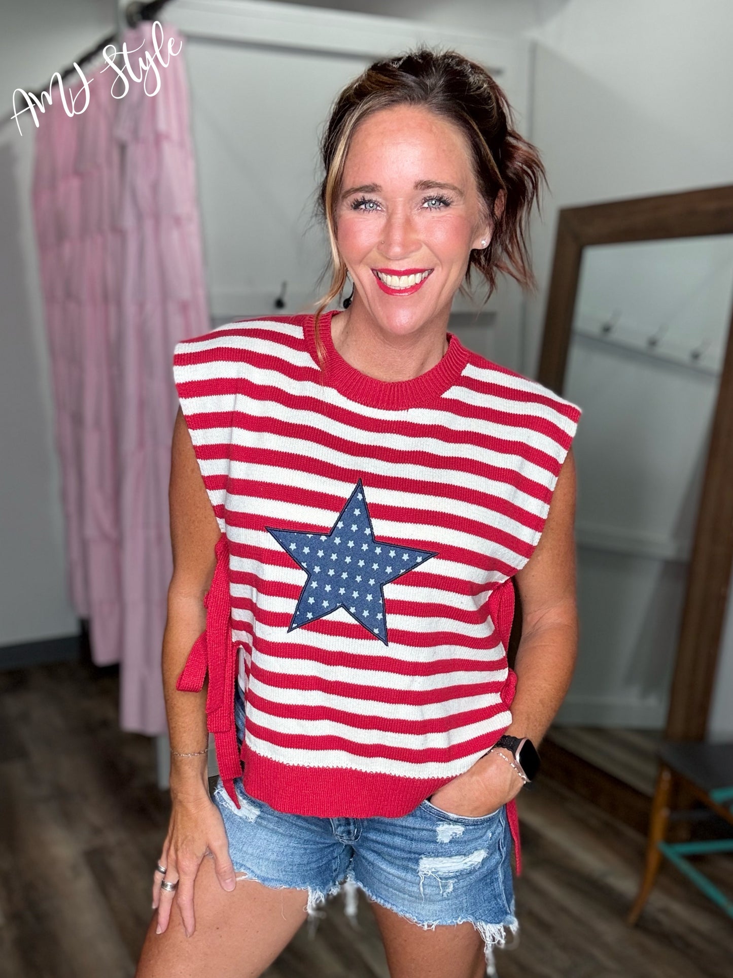 Side Tie Americana Top
