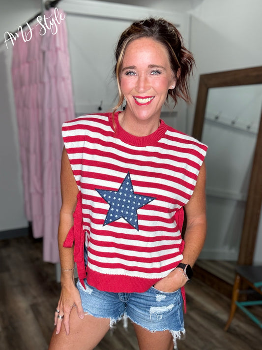 Side Tie Americana Top