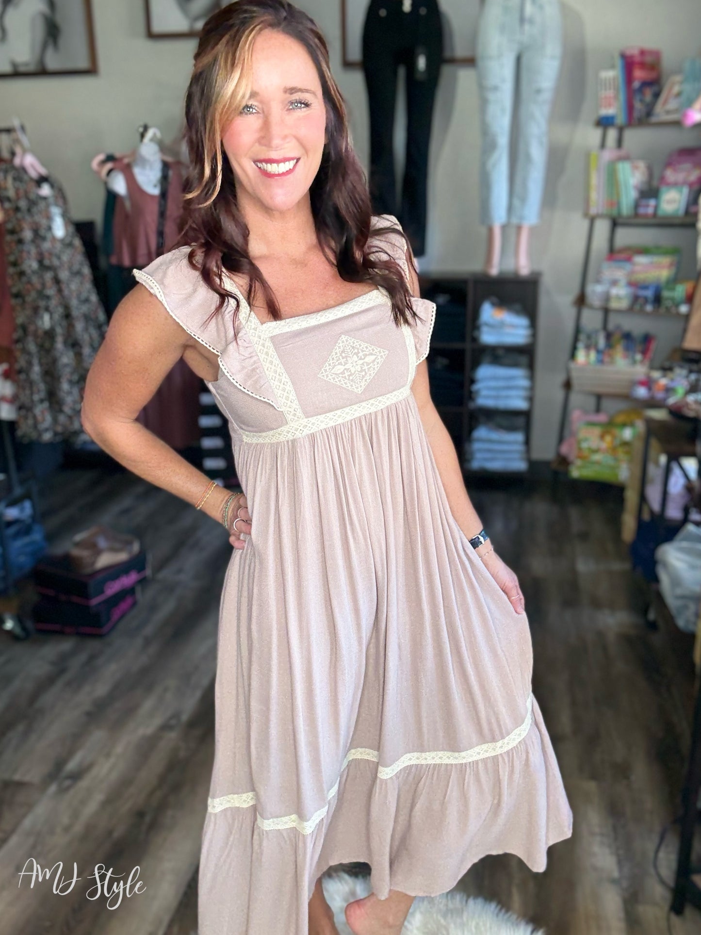 Petal Stich Maxi Dress