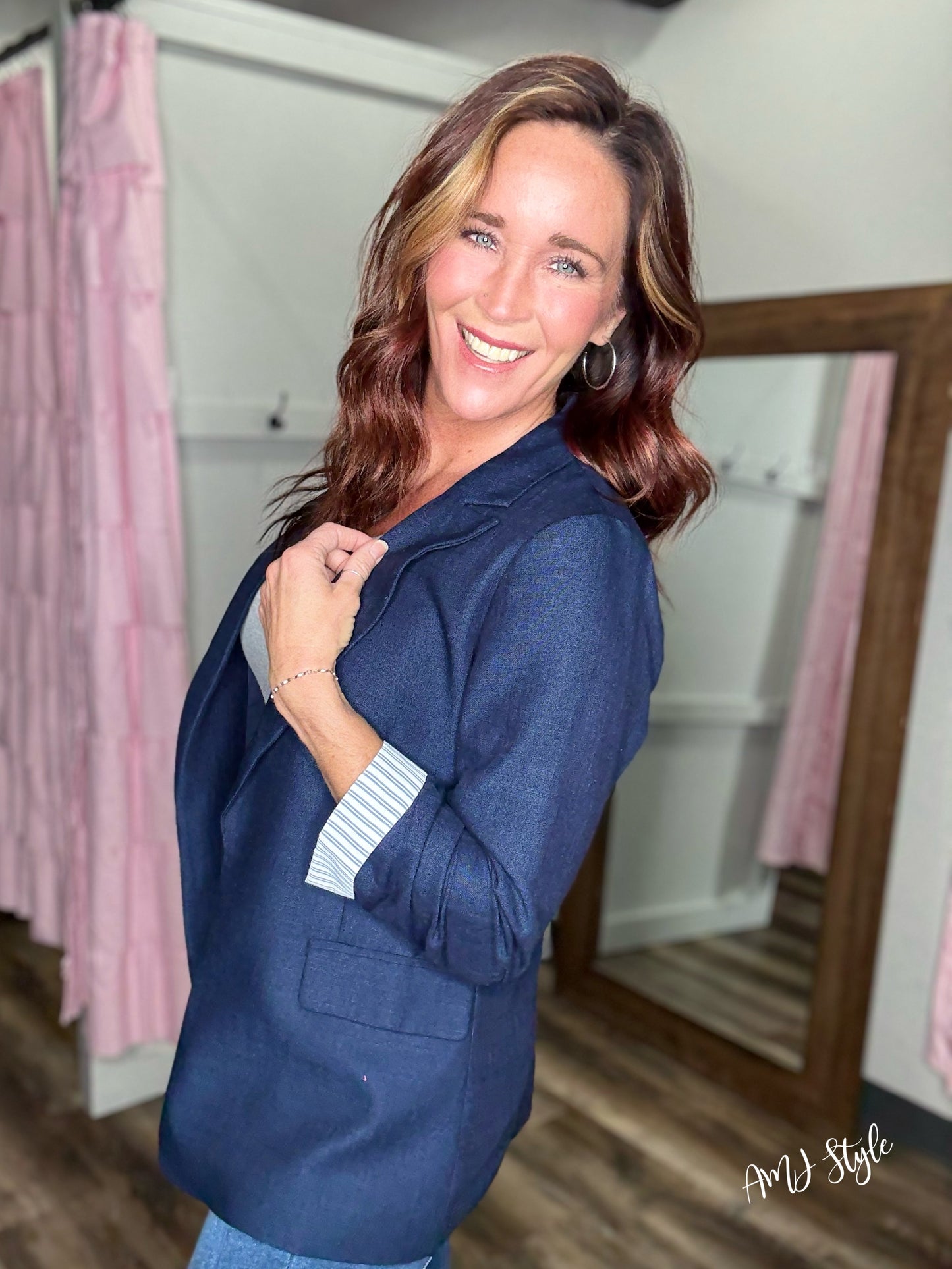 Elegant Muse Blazer - Navy