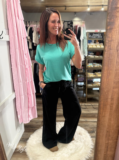 Metro Ease Denim Joggers - Black