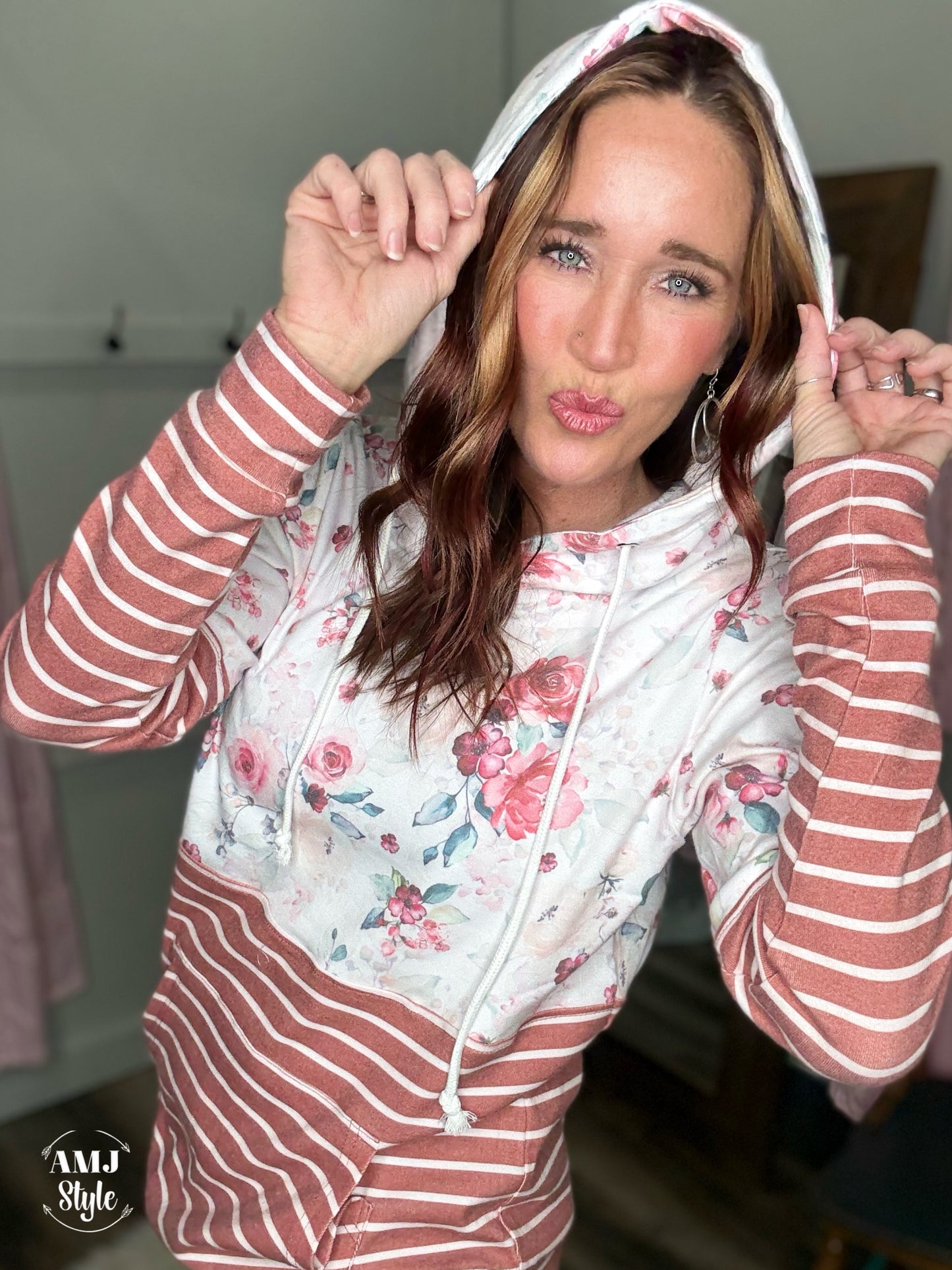 The Hailey Hoodie - Pink Bloom