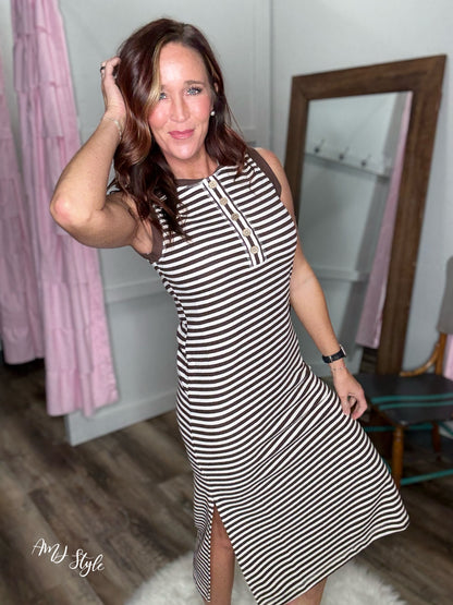 Truffle Column Stripe Dress