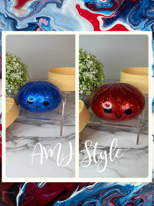 Squish Mystery Dumplings - Blue and Red Glitter!