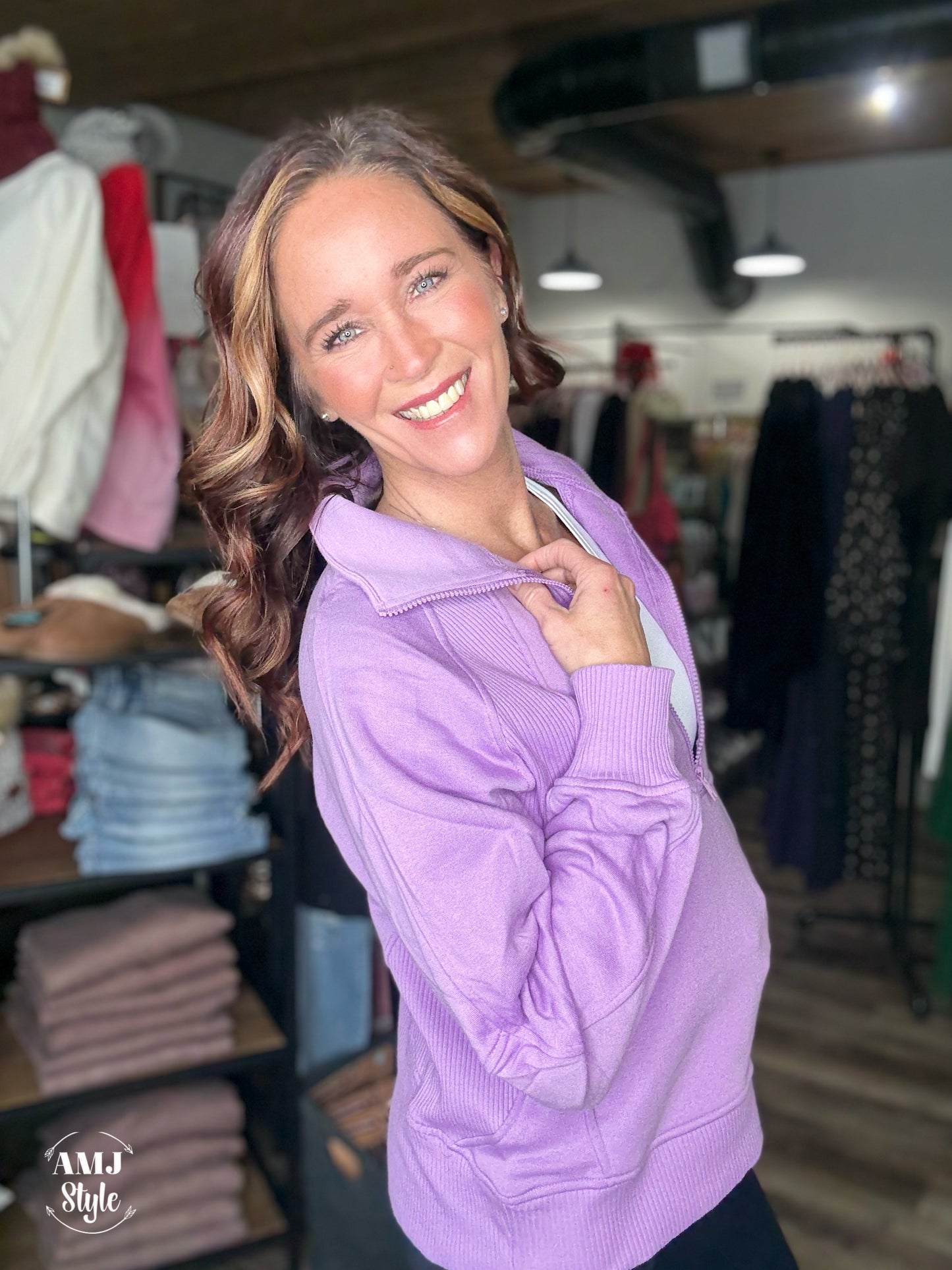 Wrenlee Half Zip - Lavender
