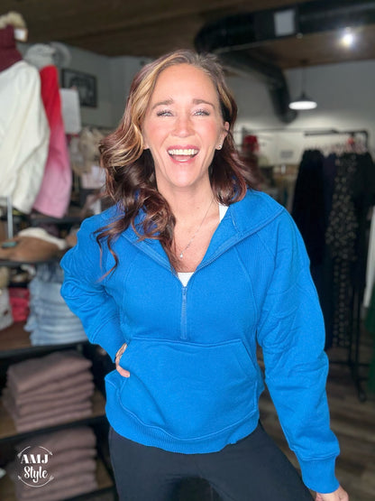 Wrenlee Half Zip - Royal