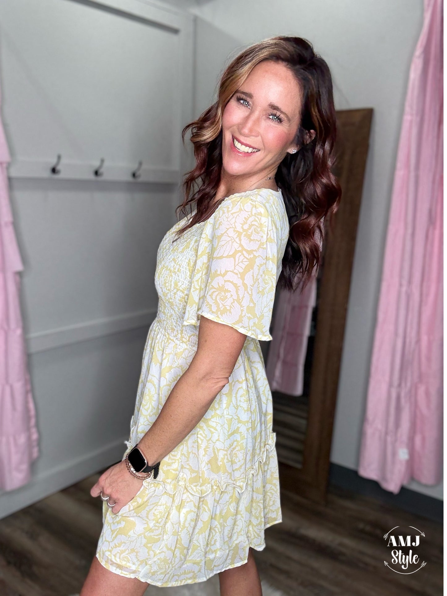 Lemon Floral Dress