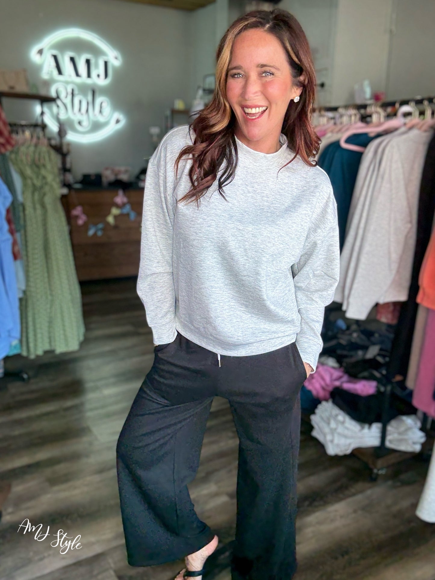 Pure Plush Drawstring Pants - Black