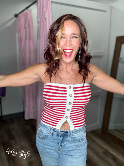 Red Hot Stripe Top