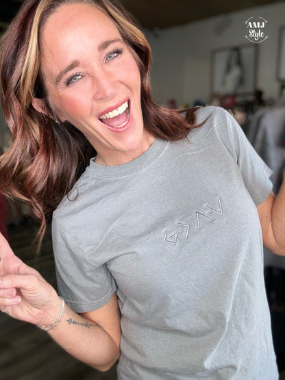 God is Greater Embroidered Tee