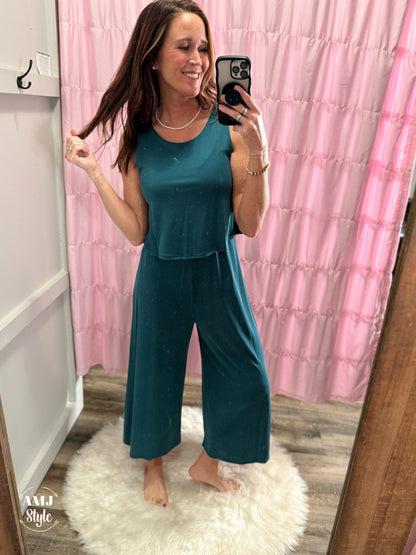 Anika Tank Jumpsuit - Teal