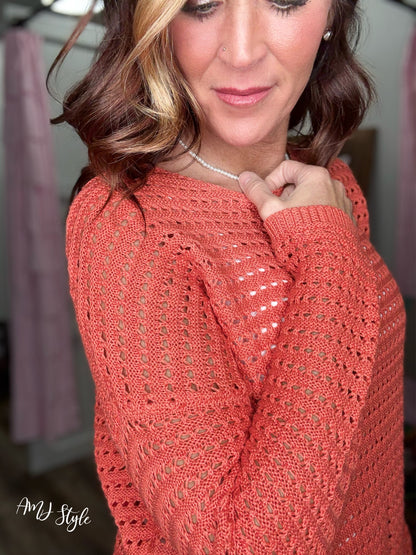 Tangerine Threads Knit Top