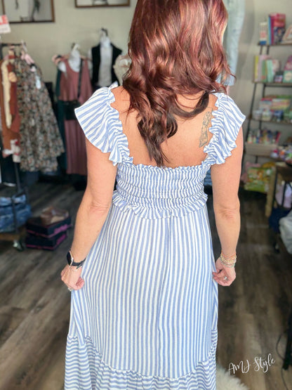 Breezy Stripe Midi Dress